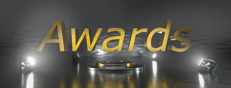 Awards background stage. Circle Round Ring. Corporate. 3d renderingの写真素材