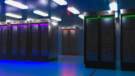 Server. Server data center. Backup, mining, hosting, mainframe, farm and computer rack with storage...