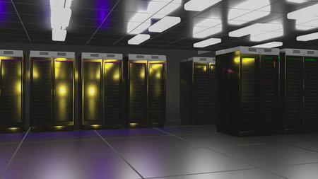 Server. Server data center. Backup, mining, hosting, mainframe, farm and computer rack with storage...