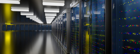 Server. Server data center. Backup, mining, hosting, mainframe, farm and computer rack with storage...