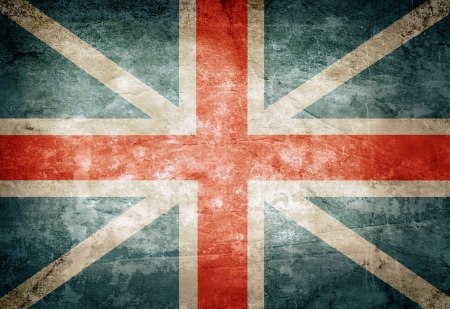 Old grunge Great Britain flag on vintage paperの写真素材