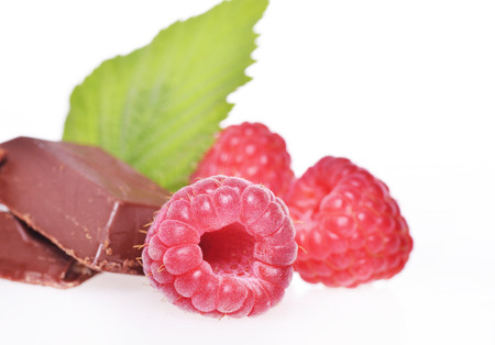 Very tasty summer raspberries and dark chocolate