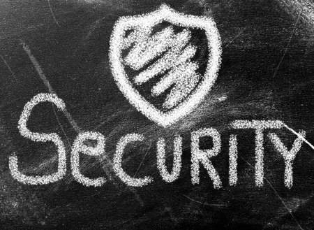 Security word on chalkboardの写真素材