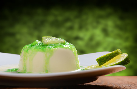 Italian dessert panna cottaの写真素材