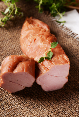 Smoked pork loinの写真素材
