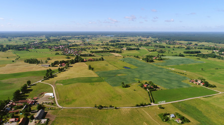 Aerial view of masuria district in Poland