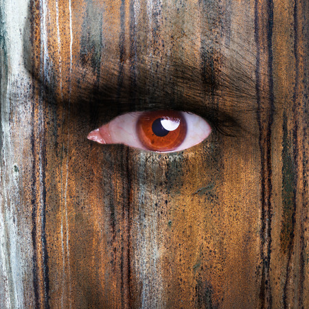 Textured human face close upの写真素材