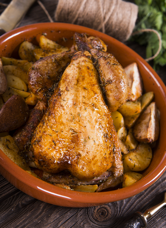 Roasted guinea fowlの写真素材