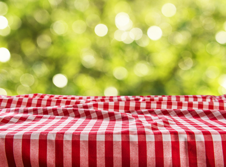 Empty checkered table backgroundの写真素材