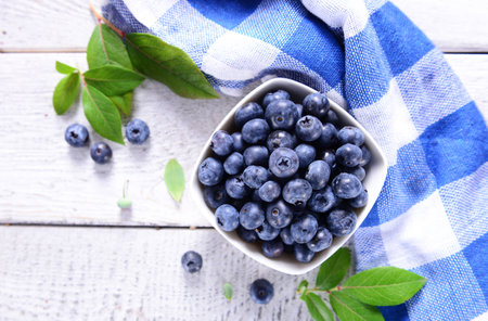 Freshly picked blueberriesの写真素材