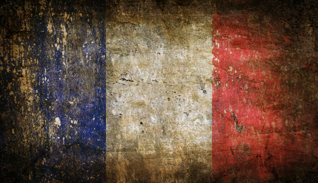Old grunge France flagの写真素材