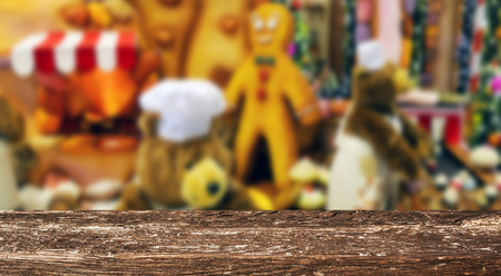 Christmas table backgroundの写真素材