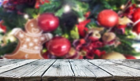 Empty old wooden table backgroundの写真素材