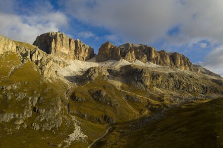 Beautiful landscape of mountains during autumnの写真素材