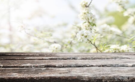 Empty old wooden table background