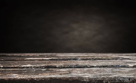 Empty old wooden table backgroundの写真素材
