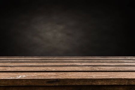 Empty old wooden table backgroundの写真素材
