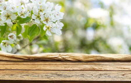 Empty old wooden table backgroundの写真素材