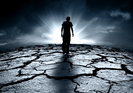 A depressed teenager walking towards the light A depressed teenager walking towards the light