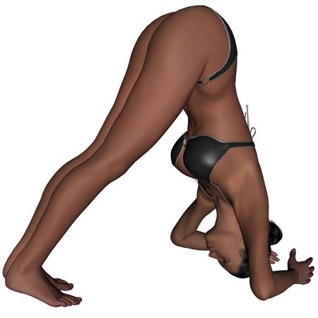 Photo of young woman exercising yoga practices - Dolphin Poseの写真素材