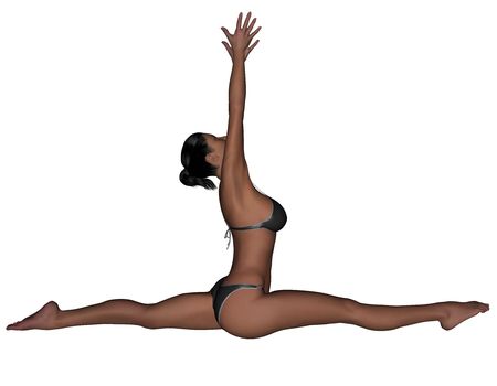 Photo of young woman exercising yoga practices - Monkey Poseの写真素材