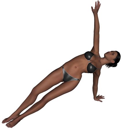 Photo of young woman exercising yoga practices - Side Balance Poseの写真素材