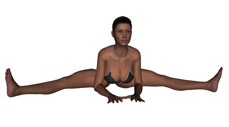 Photo of young woman exercising yoga practices - Wide Angle Bendの写真素材