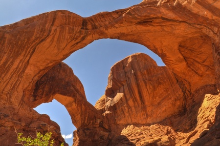 Double Arch in Moab Utahの写真素材