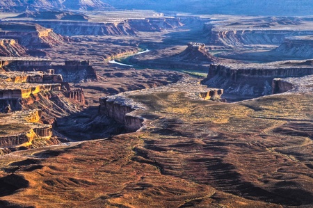 Telephoto shot from Green River Overlook towards the canyonの写真素材