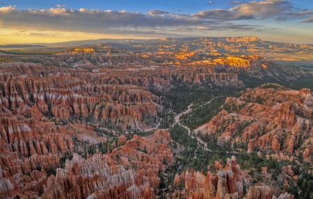 Hoodoos at Sunset - viewed from Amphitheater Point in Bryce Canyonの写真素材
