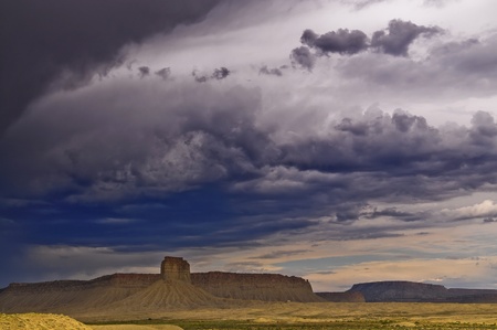 Dramatic Dark Clouds over the Valley の写真素材