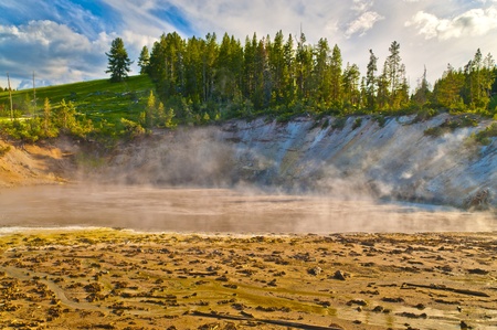 Abyss Pool in the West Thumb Geyser Basin of Yellowstone National Parkの写真素材
