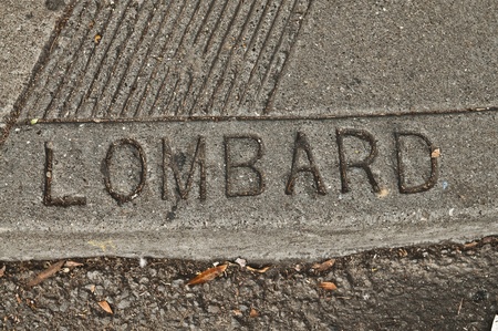 Famous Lombard Street in San Franciscon Californiaの写真素材