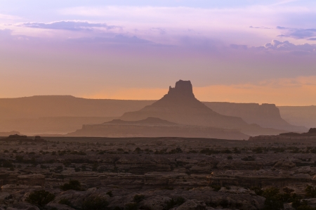 View of the Magnificent Sunset over Needles District taken from the Pothole Pointの写真素材