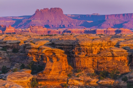 View of the Magnificent Sunset over Needles District taken from the Pothole Pointの写真素材