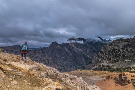 Mountain Pass between Paintbrush and Cascade Canyonの写真素材