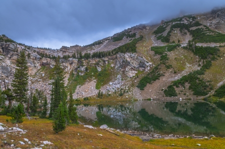 Holly Lake - Paintbrush Canyon Grand Teton National Parkの写真素材