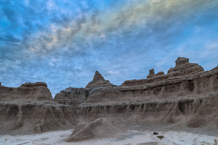 Beautiful Sunset in Badlands National Park South Dakotaの写真素材