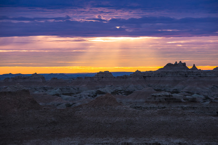 Beautiful Sunset in Badlands National Park South Dakotaの写真素材