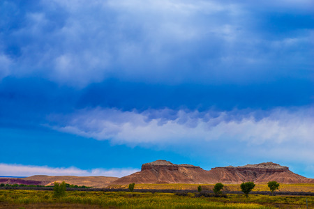 Dramatic Blue sky Utah Autumn Landscapeの写真素材