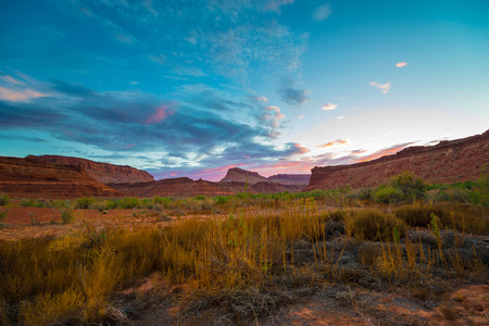 White Canyon with Beautiful Sunset Utah Landscapeの写真素材