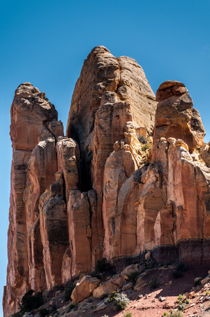 Red Rock Formations against blue sky Capitol Reef National Park Utahの写真素材