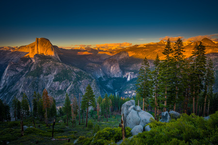 Half Dome at Sunset Glacier Point Yosemite National Park Californiaの写真素材