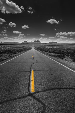 US Hwy 163 Mexican Hat Forrest Gump point Utah USAの写真素材