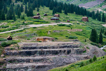 Animas Forks Ghost town Alpine Loop near Silverton Coloradoの写真素材
