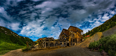 Frisco Mill and Bagley Tunnel Colorado Mountainsの写真素材