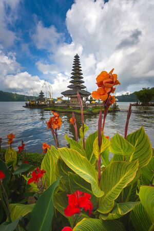 Pura Ulun Danu Beratan Water Temple in Bali Indonesiaの写真素材
