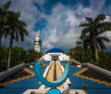 Kuala Lumpur, Malaysia. April 27, 2018: National Planetarium Negara,  astronomical observatory view from the stairs.のeditorial素材