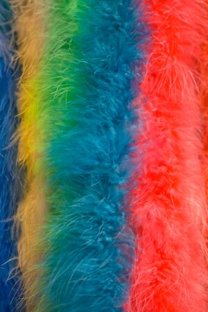 Colorful Soft Fluffy feather boa scarfs backgroundの写真素材