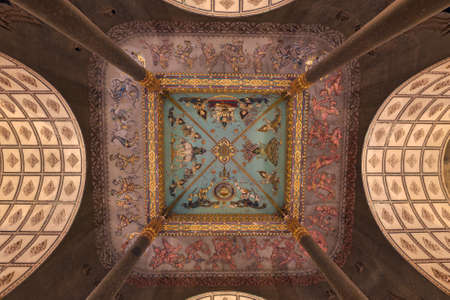 Feb 11th 2019 Vientiane ,Laos artwork on the ceiling of the Patuxai Monumentのeditorial素材